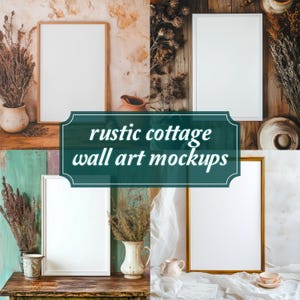 Rustic Cottage Frame Mockup Pack: Vintage Farmhouse Poster (Digital Download)