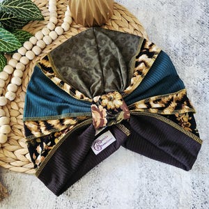 Tiger Print Turban | Headwrap for Hair Loss | OOAK|  Chemo Cap | Modest Fashion | Custom Fit Turban