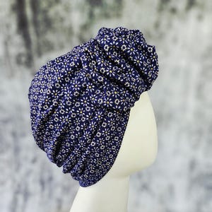 Blue Star Knit Turban: Chemo Headwrap, Head Scarf, Hair Loss Cover, Modest Fashion
