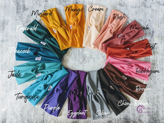 Womens Girls Soft Ribbed Jersey Top Knot Fabric Turban Evening Boho