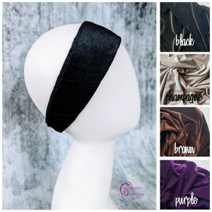 Black Velvet Nonslip Headband for Scarf, Tichel, Wig Grip - Hair Loss, Alopecia, Cancer Cover