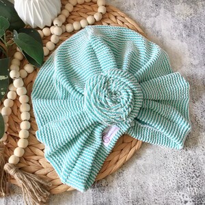 Aqua Turban, Top Knot Turban, Headcover, Chemo Cover, Hair Loss, Pre Tied, Turban, Custom Turban, Turban for Women, Urban Rib