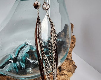 Boucles d'oreilles plumes d'agate festival