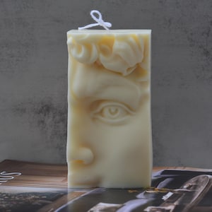 David Sculpture Candle: Unscented Soy Wax Italian Art Decor