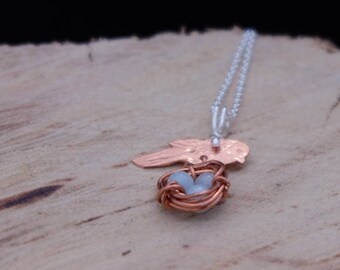 Birds Nest Fern Leather Necklace, Silver main image 1