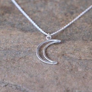 Silver Crescent Moon Necklace