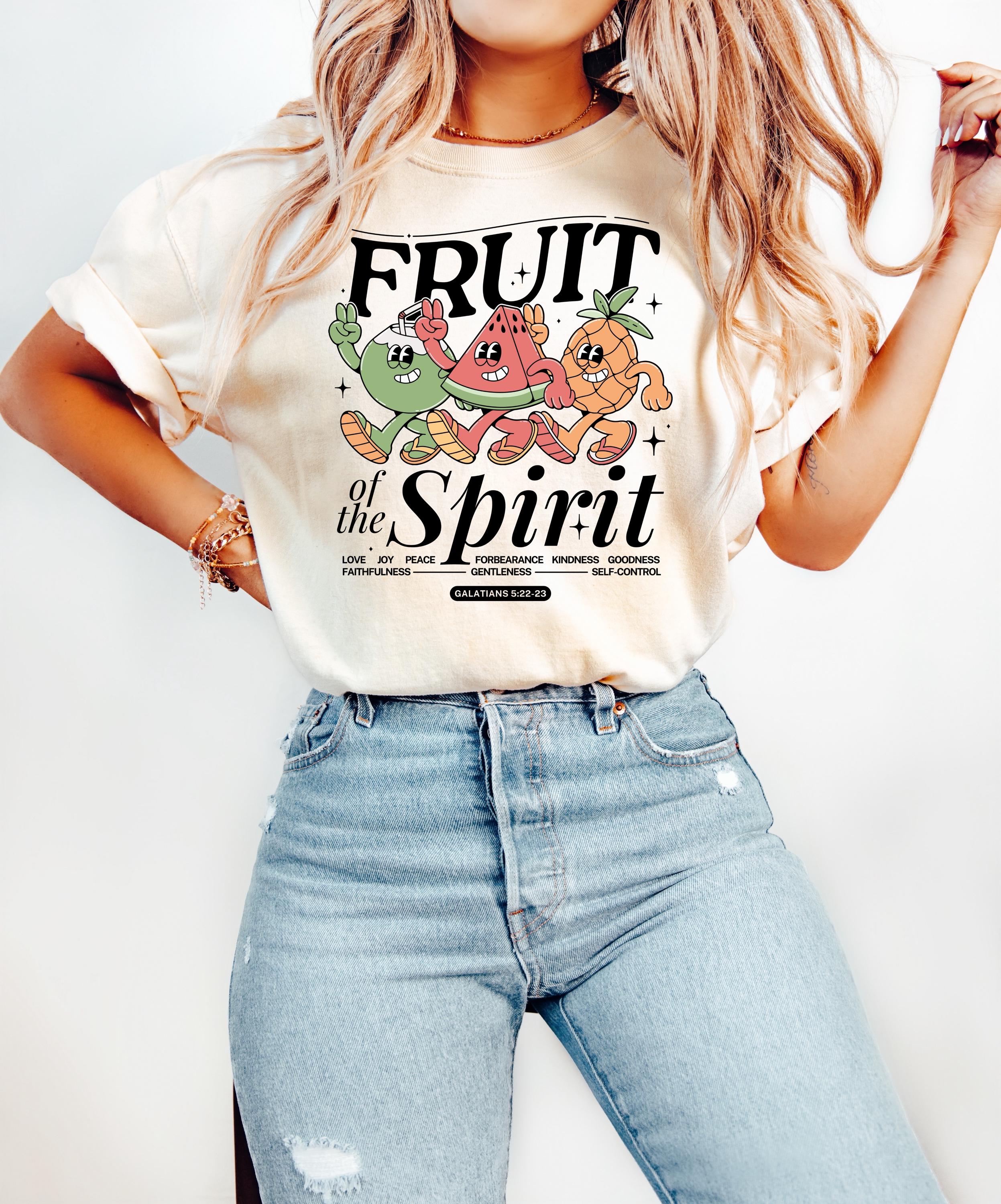 Fruit of the Spirit Shirt, Christian Aesthetic Tee, Bible Verse Graphic ...