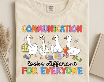 Communication Looks Different Shirt,SLP Speech Therapy Tee,AAC Communication Shirt, Special Education Teacher Gift, Autism Inclusion Shirt