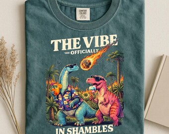 The Vibe Is In Shambles Shirt, Funny Dinosaur Shirt, Chaos Meme Tee, Retro Dino Graphic Shirt, Funny Saying Shirt, Vintage Style Tee