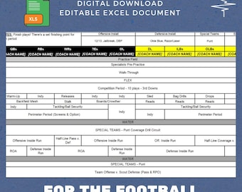 Plantilla de horario de entrenamiento de fútbol