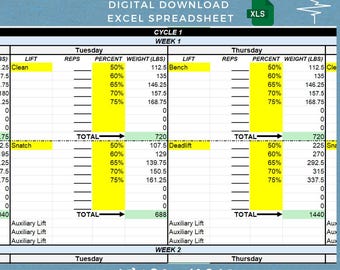 Editable Excel Workout & Weightlifting Template