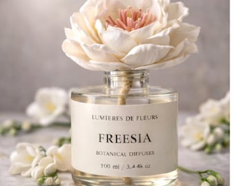 Ręcznie robiony dyfuzor botaniczny Sola Wood Flower – organiczny olejek eteryczny o zapachu frezji, dekoracja do domu