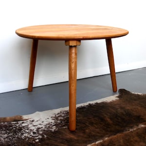 Circular Coffee Table or Side Table – Natural Cherry Wood Living Room Furniture