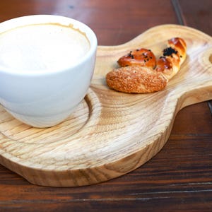 2 Pieces Wooden Coffee Tray, Chesnut Wood Serving Tray