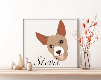 Cartoon Pet Portrait, Custom Pet Portrait, Cartoon Portrait from Photo, Cartoon Dog Portrait, Cartoon Cat, Head and Neck, Digital Download