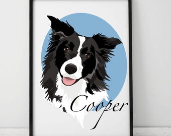 Custom Pet Portrait From Photo Custom Pet Portrait Custom Dog Portrait Pet Memorial Gift  Gift For Her Gift for Dog Pet Loss