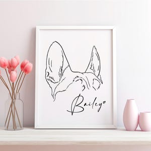 Custom Pet Ear Outline Drawing, Dog Ear Drawing, Pet Ear Tattoo Design, Cat Ear Drawing, Dog Outline, Cat Outline, Pet Outline, DIGITAL file