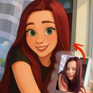 Custom Disney Style Portrait from Photo | Personalized Cartoon Drawing | Disney-Inspired Digital Art for Kids, Family, Couples & Pets