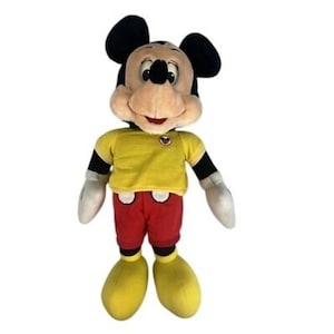 Disney Vtg 1986 Mickey Mouse Talking Cassette Player Plush Toy Collectible Lg image 1