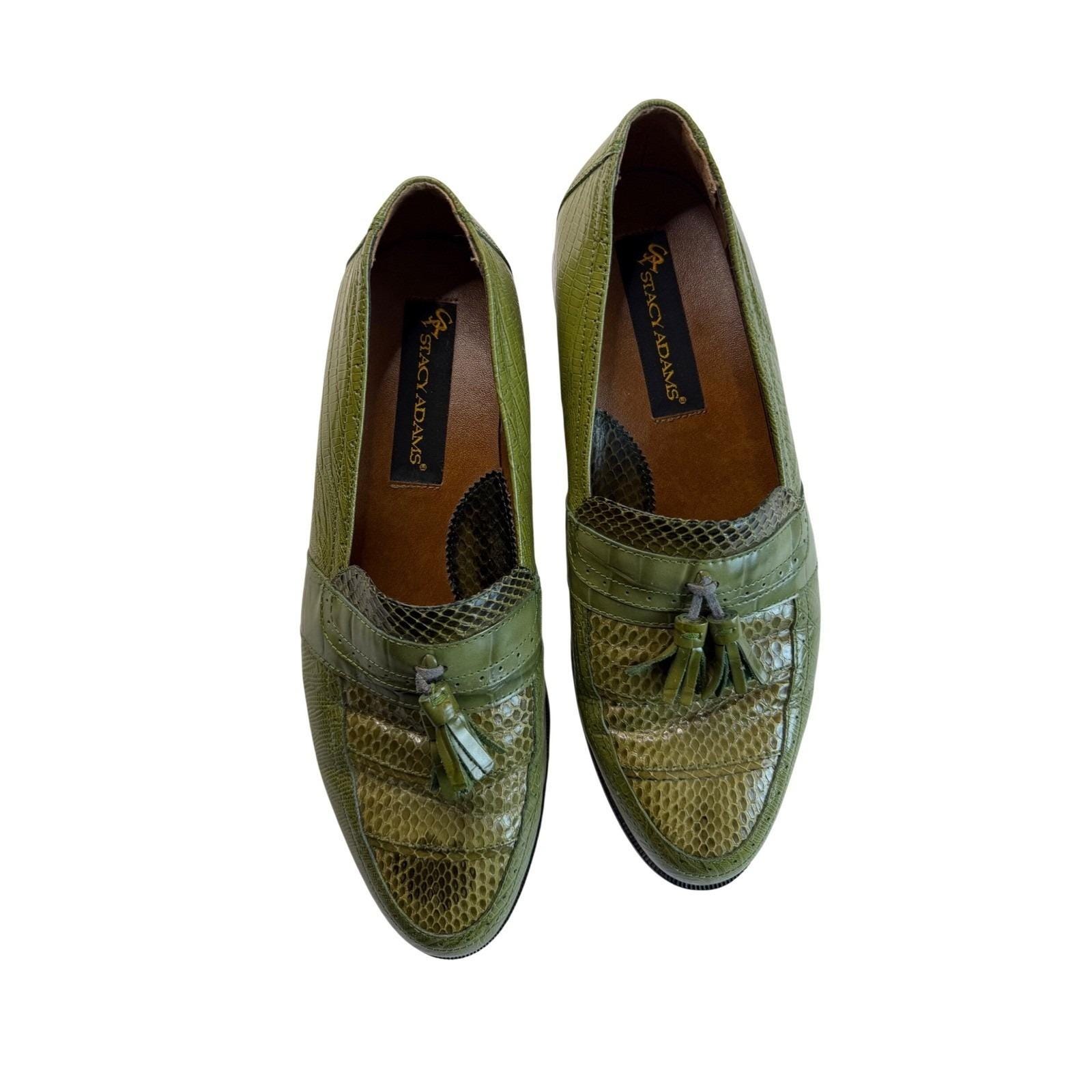Stacy Adams Men\'s Size 9.5M Genuine Snake Skin Brown tassel Shoes Loafers. Right Vintage Exotic Crocodile by Paris Shoes Mens | Mercari main image 4