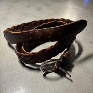 Coach Vtg Mocha Braided Leather‎ Belt Sz 42 Brass Buckle Classic Neutral coach braided belt products for sale | eBay main image 3
