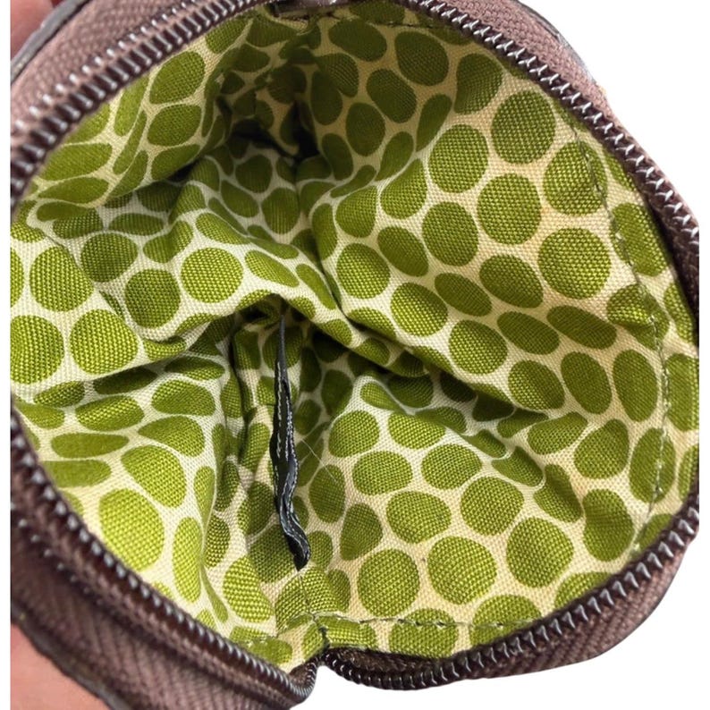 Brighton Black Pebbled Leather Coin Purse Brown Croc Trim Heart Detail Pouch image 3