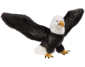 Folkmanis Bald Eagle Hand Puppet Realistic Plush Bird 2201 Brown White Yellow