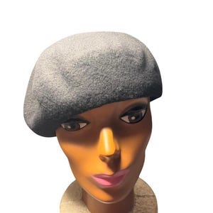Basque D'Origine Black Wool Beret Hat Made in France Vintage Slouchy Beanie