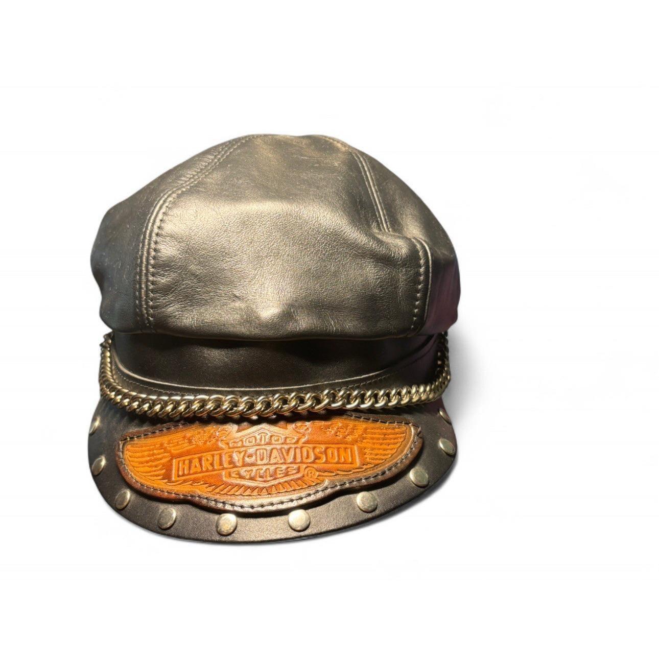 Harley Davidson Captains Leather Place ‎ Hat Patch Chain Village People USA Harley Davidson Captains Leather Hat Patch Chain Village  main image 3