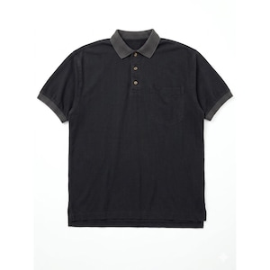 Tommy Bahama Washed Out Black 100% Silk Herringbone Short Sleeve Polo Shirt Sz M image 1