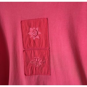 ジョニー・ワズ ヴィンテージ コーラルピンク フィッシュサンピンク Tシャツ OSFM カジュアル ビーチ トラベル 画像 4