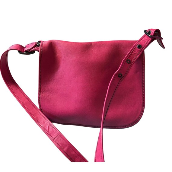 COACH Raspberry Pink Glove-tanned Leather Saddle Bag Limited 
