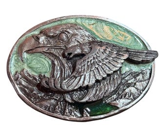 Vintage 1988 Siskiyou Buckle Co Adler John Denver Songtext Gürtelschnalle Y-50 USA