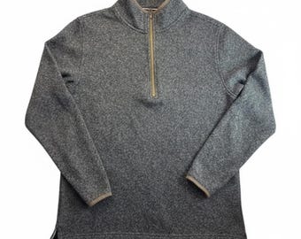 Chandail pour homme Established 1948 vintage résistant aux intempéries en polaire avec un quart de zip, gris M
