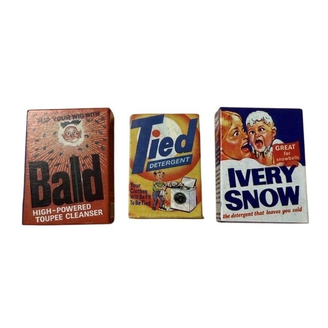 Wacky Packages Miniature Parody Boxes Set of 3 Bald Tied Ivery Snow ...