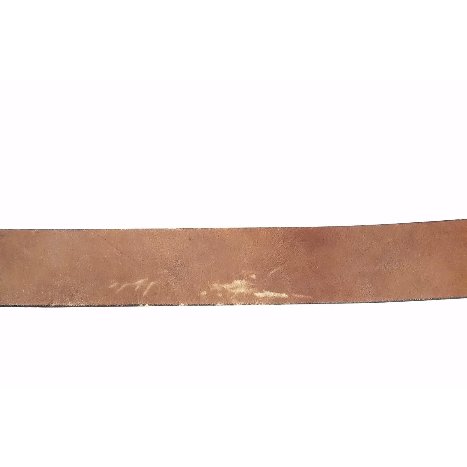 Unique Find!‎ Lauren Ralph Lauren Vtg Brown Leather RLL Monogram Buckle Belt RRL by Ralph Lauren Studded-Logo Leather Belt Dark Brown  main image 3