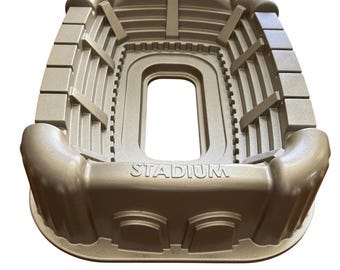 Molde para pastel tipo Bundt Nordic Ware Stadium de 9 tazas, aluminio fundido, color dorado, fabricado en EE. UU.
