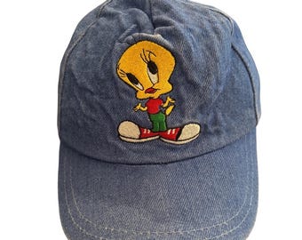 Gorra de béisbol vaquera Tweety Bird de Looney Tunes, ajustable, para niños y jóvenes, OSFM