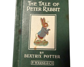 GVC! El cuento de Peter Rabbit de Beatrix Potter, edición vintage en tapa dura de F Warne & Co Green