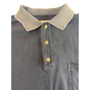 Tommy Bahama Washed Out Black 100% Silk Herringbone Short Sleeve Polo Shirt Sz M image 6