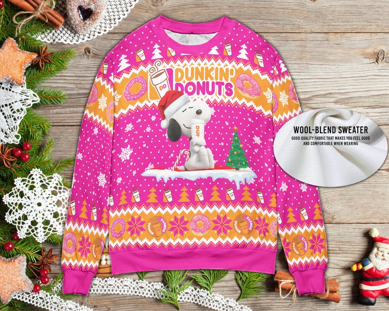 dunkin donuts ugly christmas sweater