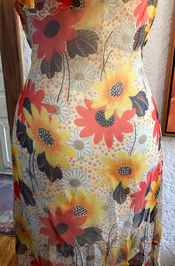 Extremely Charming Vintage 1930's Silk Chiffon Fl… - image 8