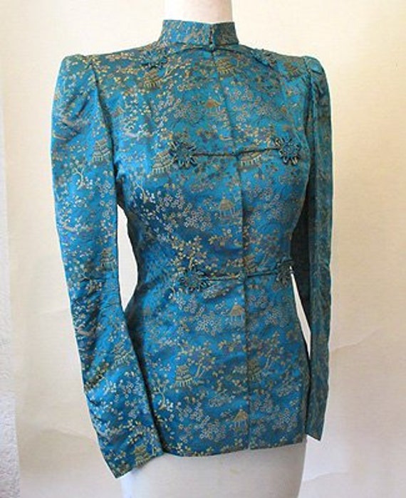 Gorgeous 1940's Silk Brocade Cocktail Jacket or B