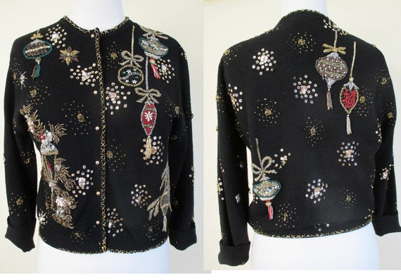 The ultimate 1950's Designer Hand Beaded Sweater b