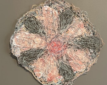 Floral Textile Art Wall Hanging