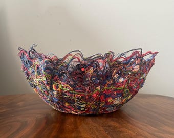 Fiber Art Bowl - Rainbow