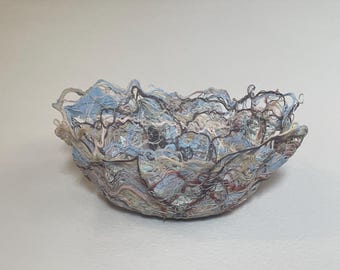 Fiber Art Bowl / Basket - Mini Pastel