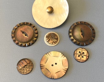 Antique Carved MOP Buttons Smokey MOP Shell Buttons/ On Sale