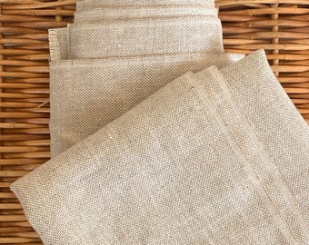 Vintage Woven Linen Fabric Upholstery Weight Natural Linen