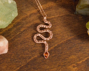 Snake Pendant Necklace with Choice of Gemstone